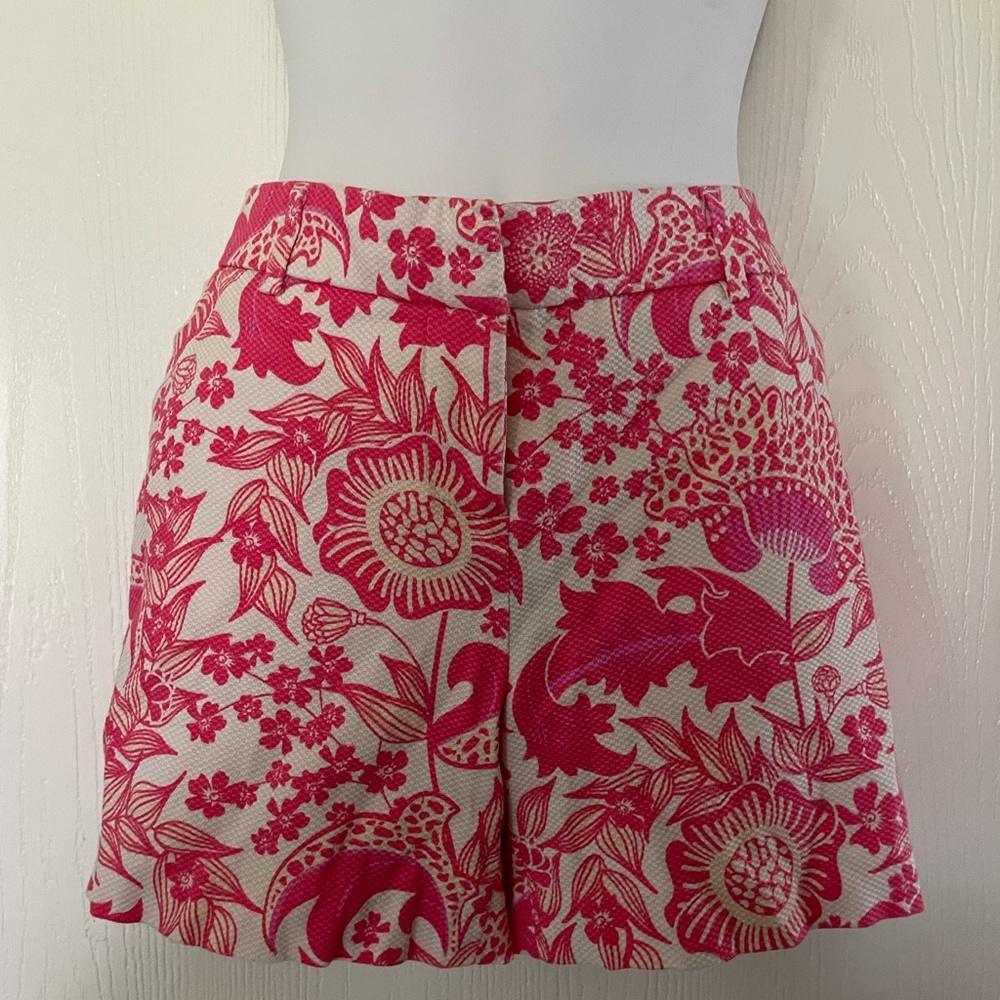 Kenar Pink High Waist Floral Shorts
